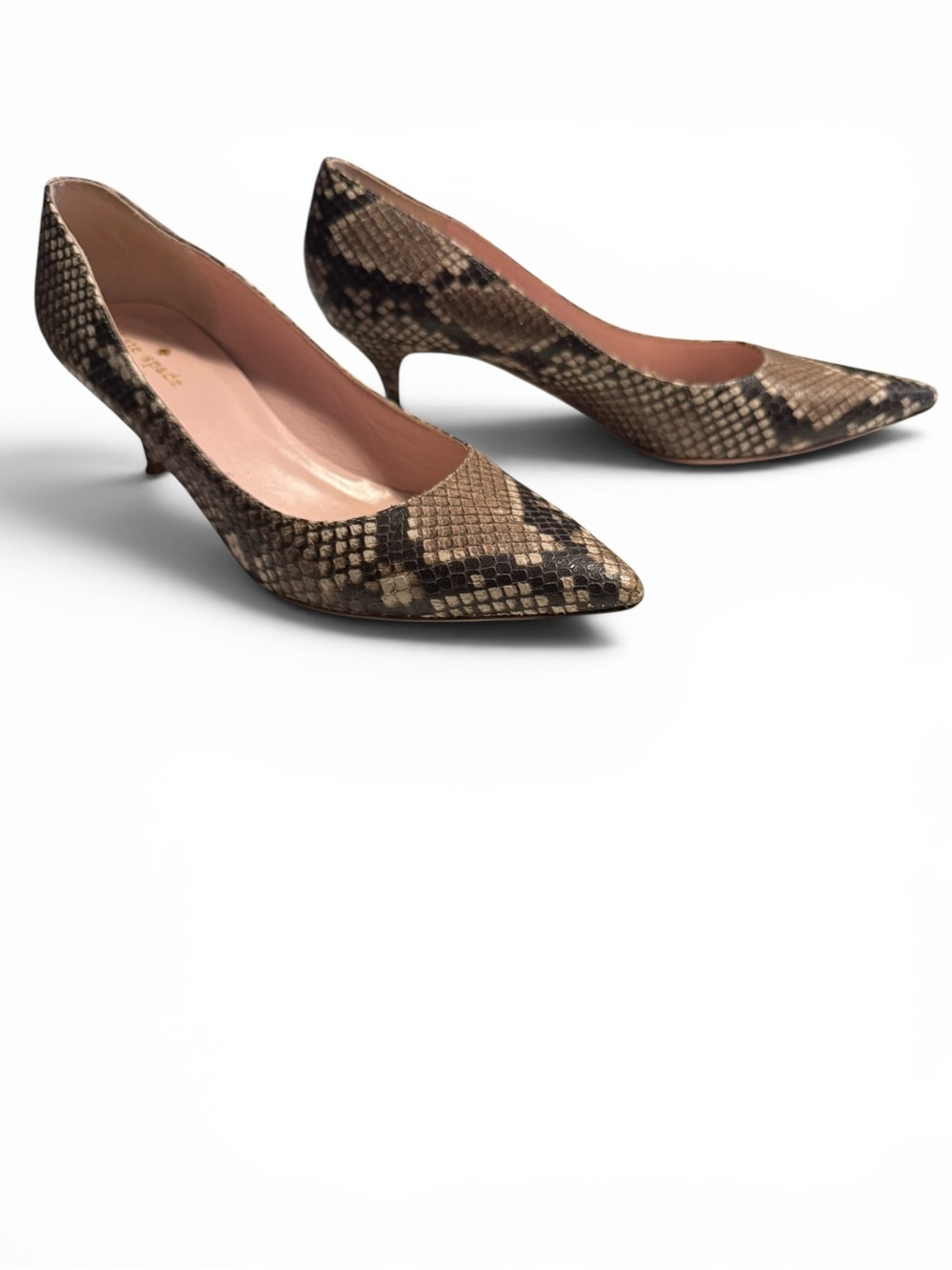 Kate Spade Melanie Python Snakeskin Kitten Heels Size 7 - Picture 8 of 13